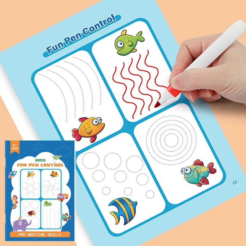 Fun Pen Control Practice Book, Pen Control Training, Fun Sketching and Copying Practice Book, Whole Brain Development Connection
