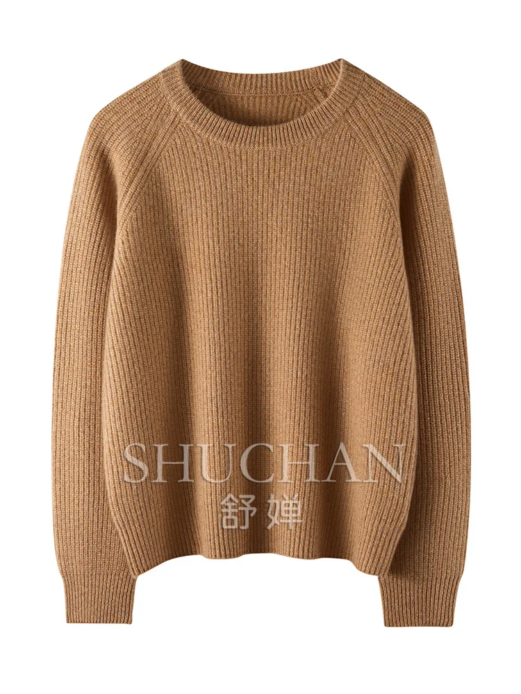 100 Pure Cashmere Sweater Women's 2025 New Korean Version Pullover Loose Lazy Wind Wool Knitted Sweater 300-320g