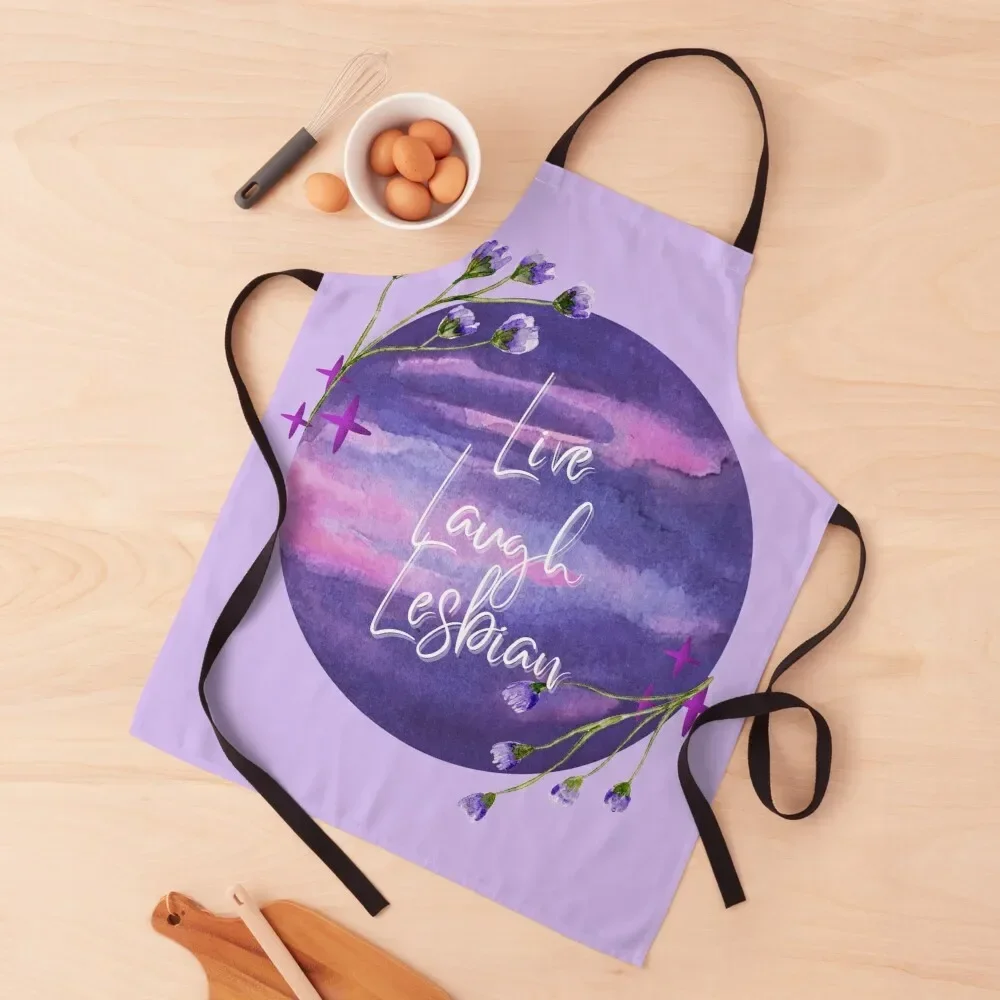 Live Laugh Lesbian Apron barber men kitchen clothes for men Kitchen accessories Apron