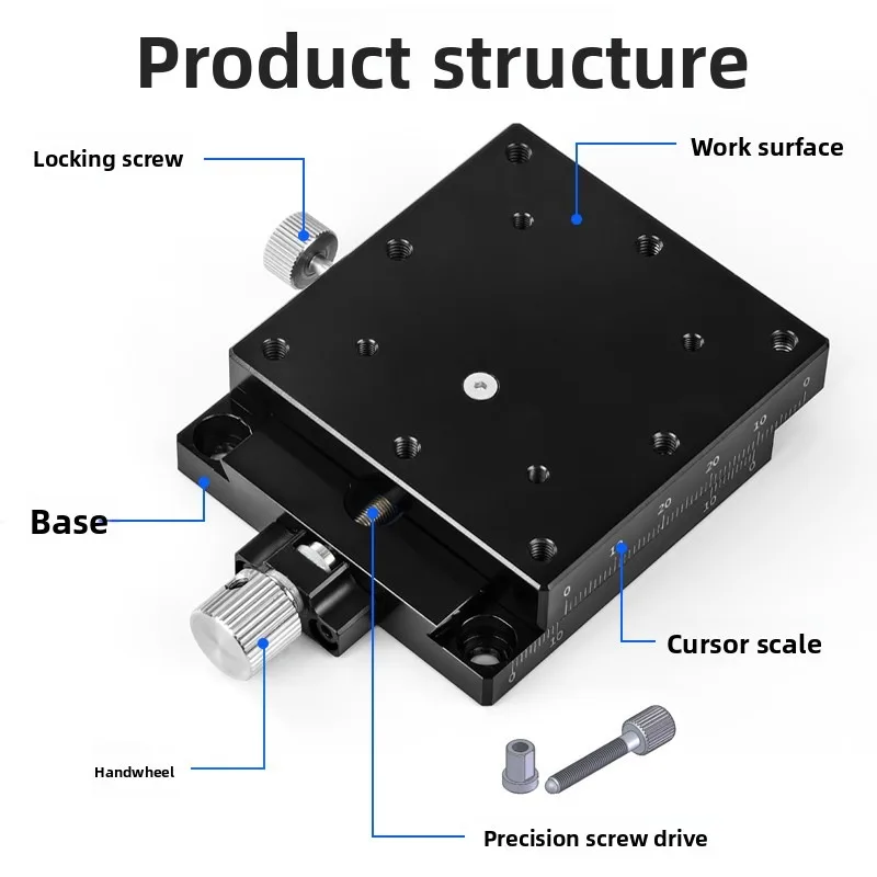 Precision Aluminum Alloy Dovetail Manual Displacement Stage XFES/XYFES 25/40/60 Linear Slide for Optical Lab Measurement