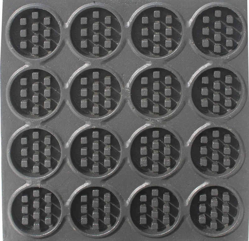 Commercial Electric Mini Round Cake Waffle Maker, Stainless Steel Body with Nonstick Coating Baker Making Machine 16 Holes 110V