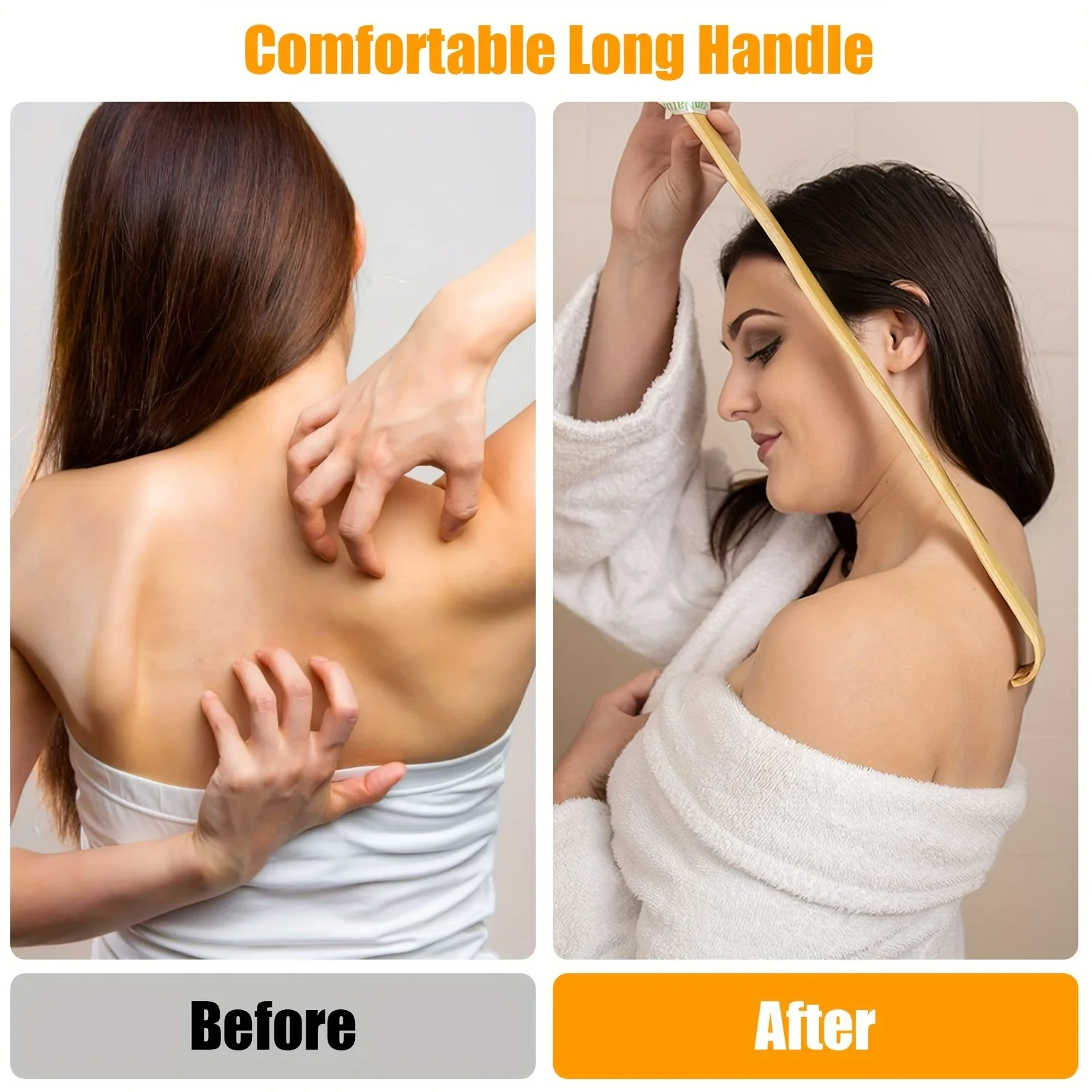 3pcs Long-handled back massage and tickling,100%natural bamboo,office decompression tools,itch relief,avoid embarrassment