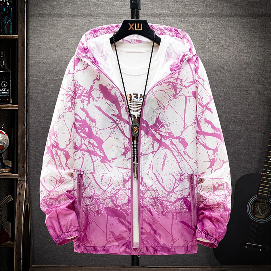 Sun-protective Jackets Plus Size 7XL Summer Thin Jacket Men Fashion Casual Fishing Jacket Thin Clothes Big Size 7XL