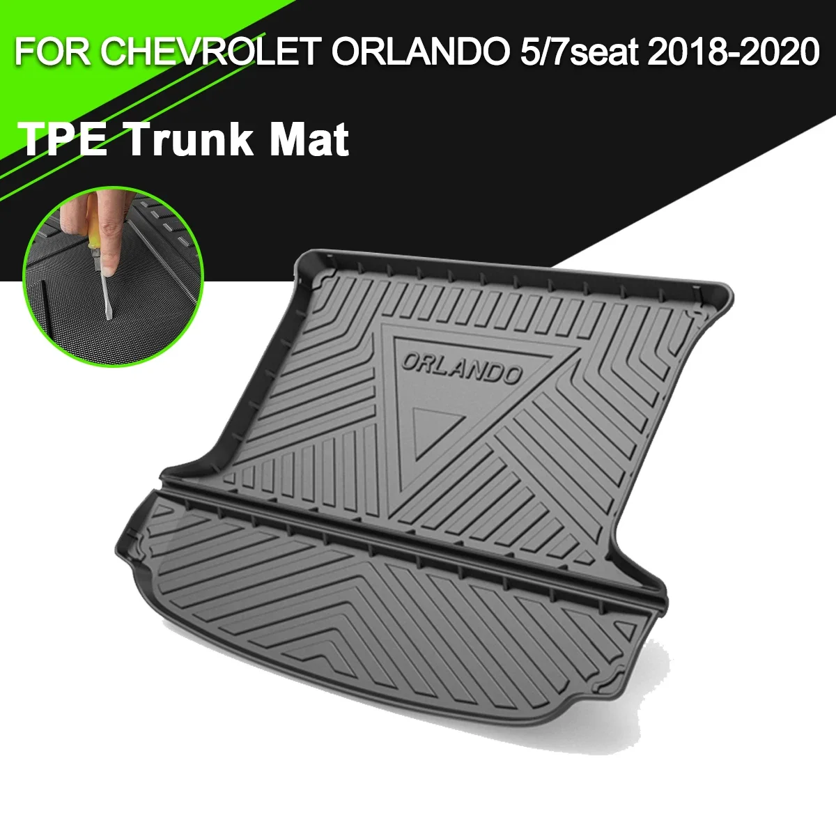 

Trunk Mat TPE FOR CHEVROLET ORLANDO 5/7seat 2018-2020 Car Waterproof Non-Slip Rubber Cargo Liner Accessories