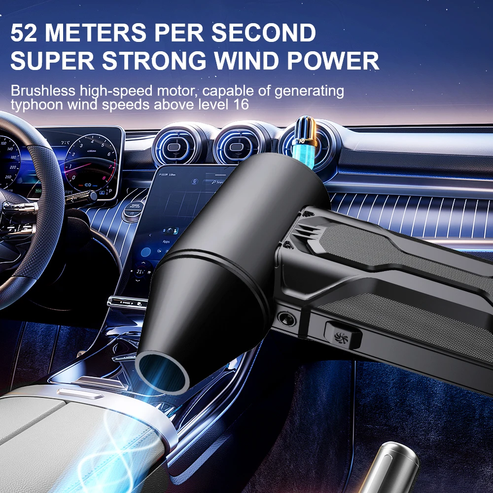 Plumero de aire eléctrico para coche, RV, camión, remolque, ventilador Turbo violento portátil, herramienta de limpieza, soplador de chorro, soplado de nieve multifuncional