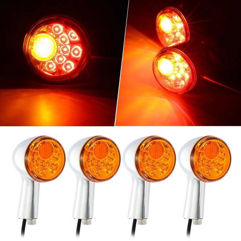 2Pair LED Motorcycle Turn Signal Light For Harley Sportster XL883 XL1200 1992-up