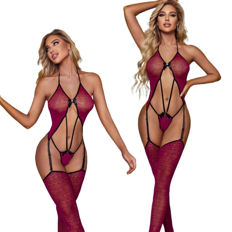 Womens Sexy Mesh Lingerie Sets Bras and Panties Exotic Apparel Sexy Slimming Bo…