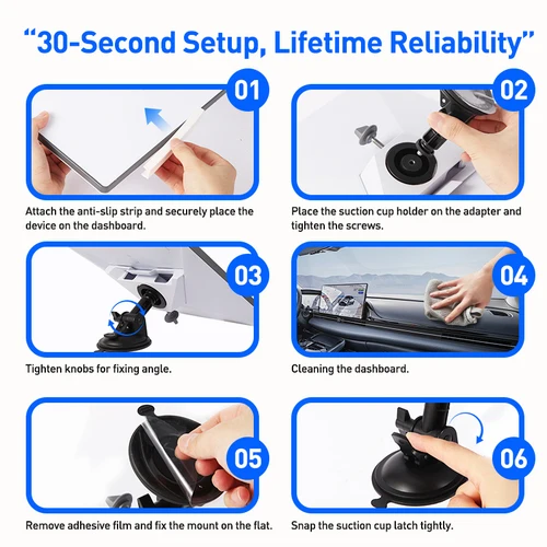 Imagen 2 del producto Starlink Mini2024Kit de instalación para salpicadero de montaje en coche con base de ventosa adhesiva, ángulo ajustable, fijación segura, succión para coche