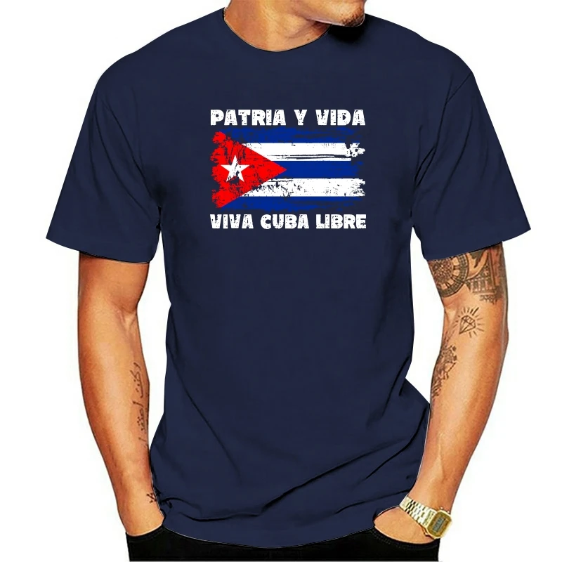 

100% хлопок Viva Cuba Libre Patria Y флаг кубинской революции винтажная унисекс негабаритная мужская новинка футболка женская повседневная уличная одежда