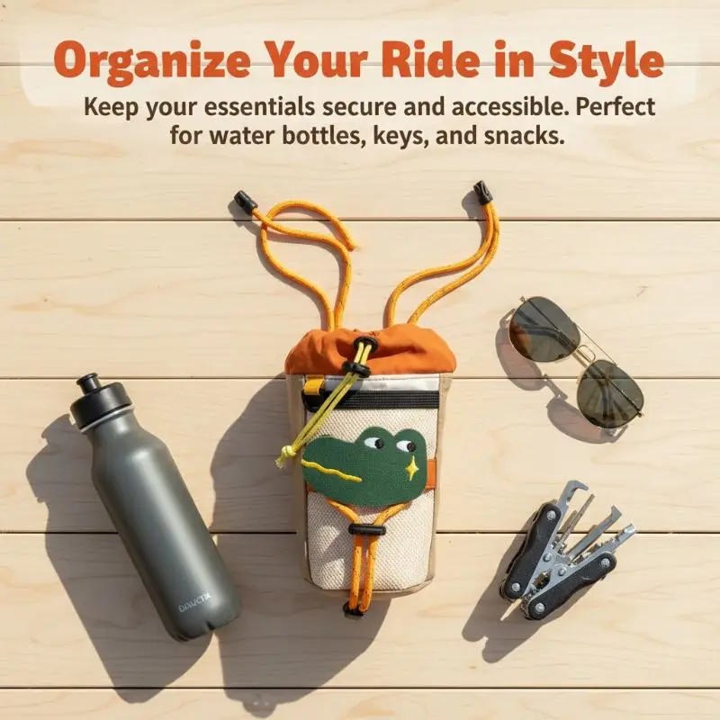 Cartoon Cute Kids Bike Basket Bag Front Handlebar Storage Organizer Water Cup Holder for Bicycle Cycling Outdoor Travel