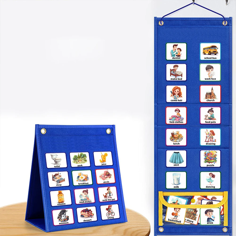 

Children's Schedule Routine Chart for Kids Visual Behavior Charts Calendar Pocket to Do Board Home Non-woven Fabric Daily Kit