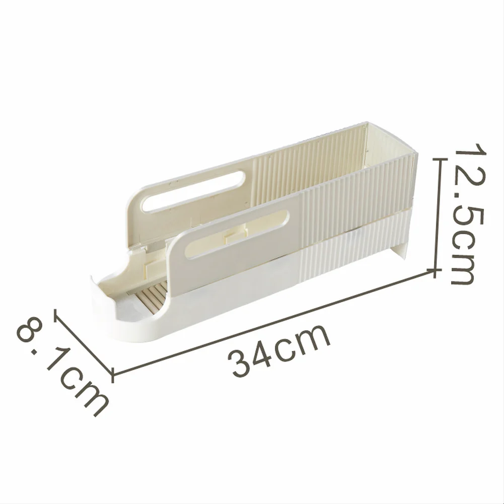 Gravity Feed Dispenser for 5 For Soda Cans Designed for Refrigerator Shelves Kitchen Counters PET Material 34x12.5x8.1cm
