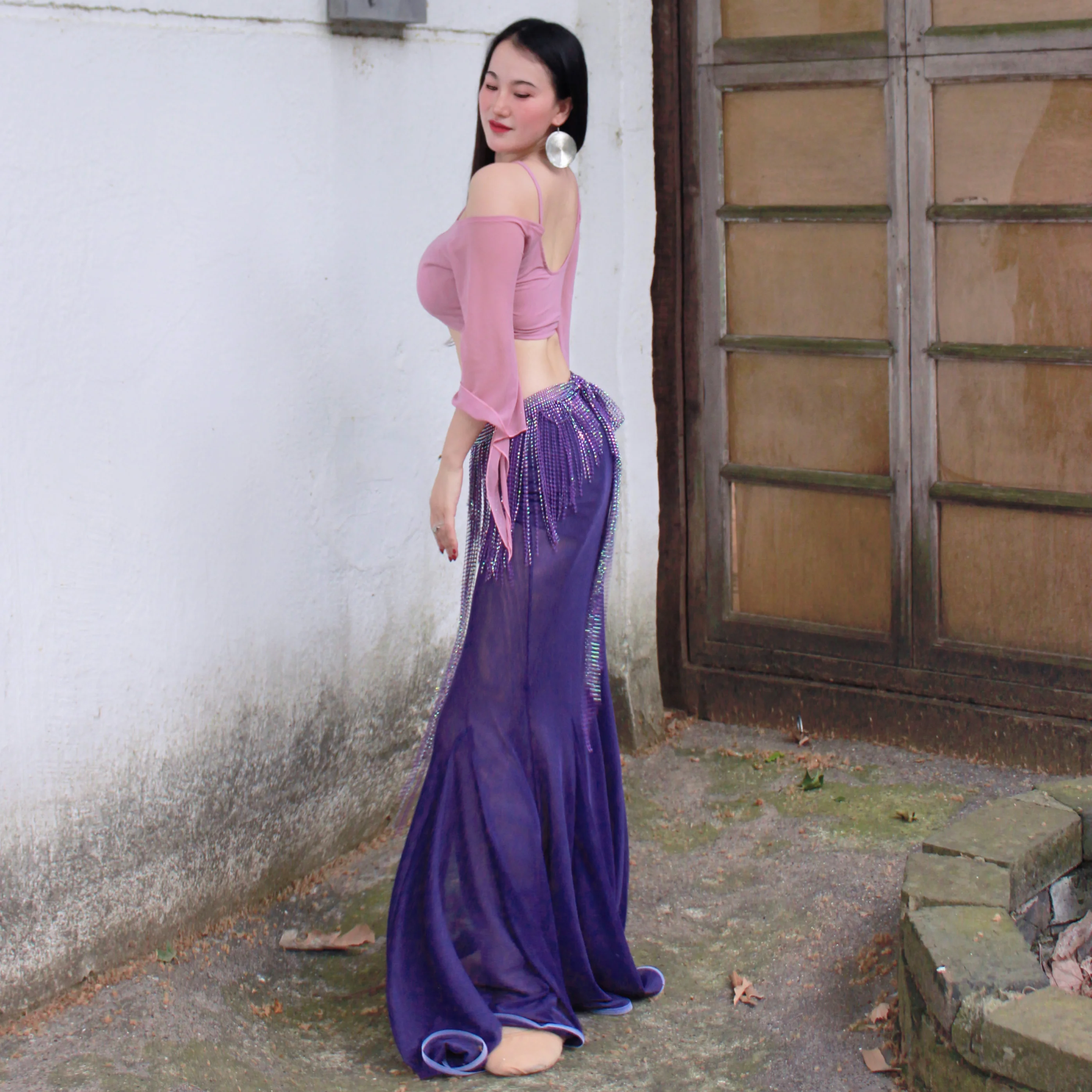 buikdansvoorstelling kostuum voor vrouwen sexy en afslanken temperament set volwassen oosterse dans professionele oefenkleding