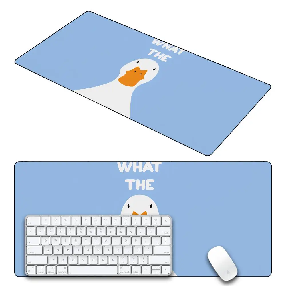 HYBXAXC Cartoon What the Duck Mouse Pad Non-slip Rubber Gamer Balance Computer Mat Decoracion Deskmat Laptop Office Large