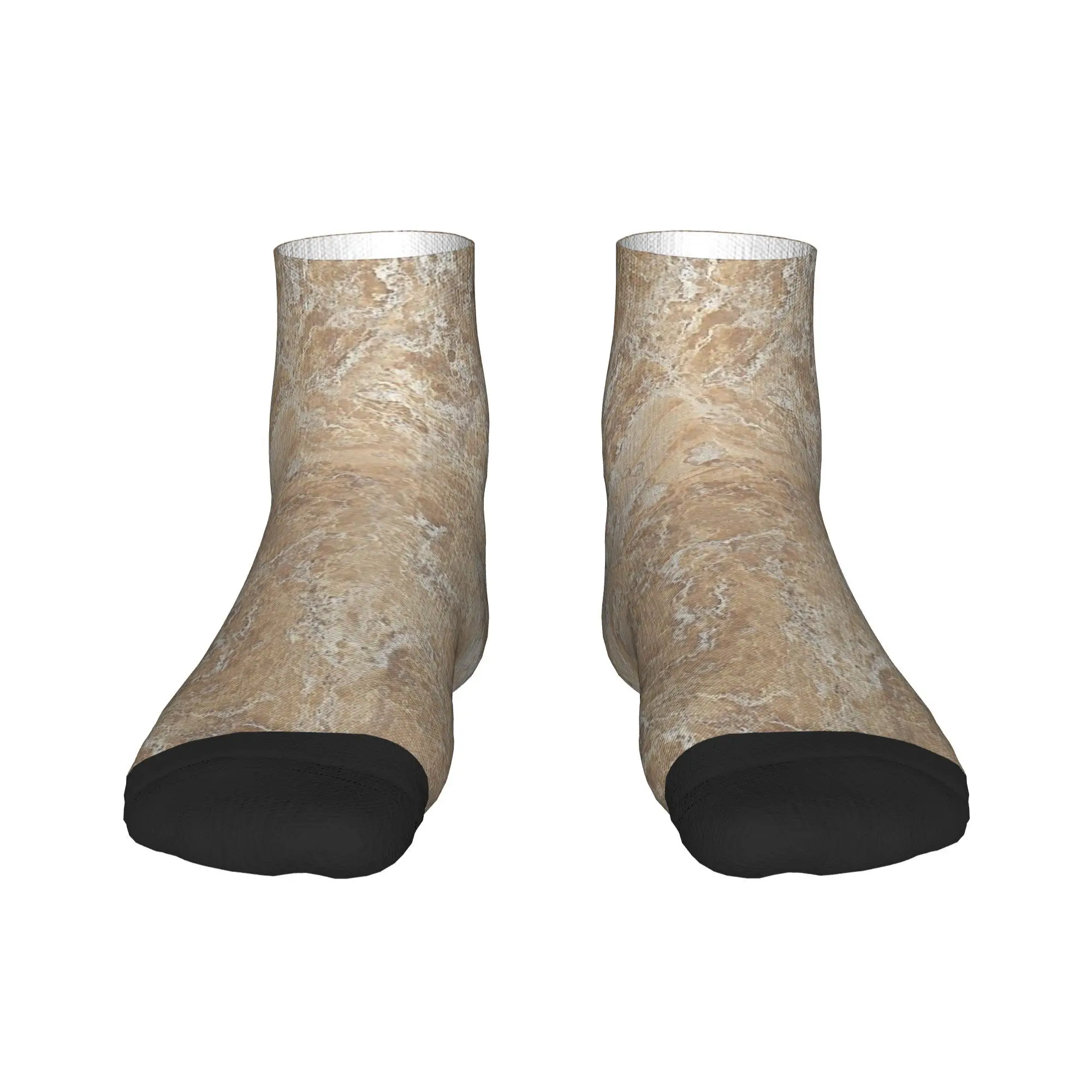 abstract contemporary cream beige sand stone granite marble Socks Harajuku Stockings All Season Socks Accessories for Unisex