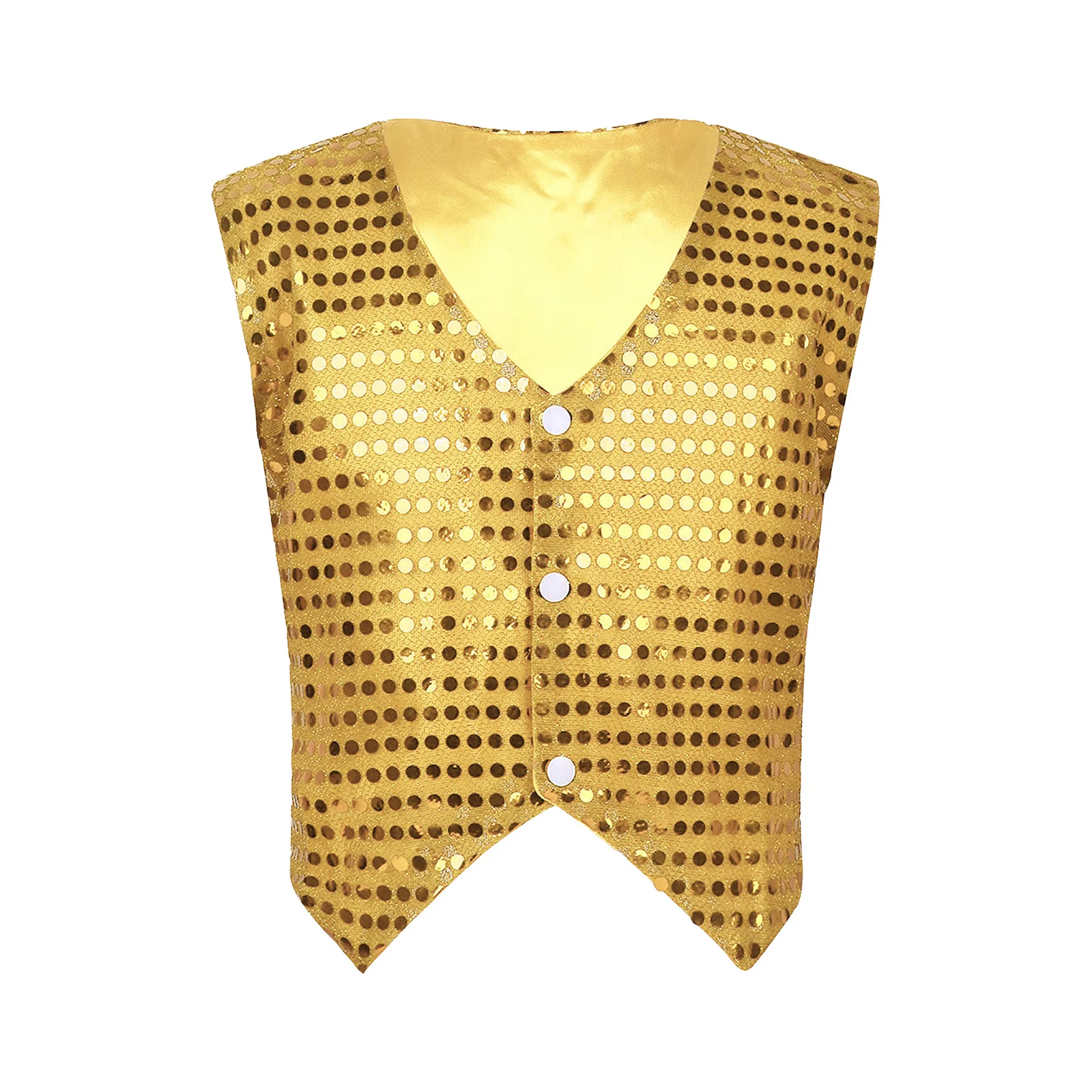 Jazz Dance Boys Girls Glitter Sequined Vest Waistcoat Hip Hop Dance Party Street Show Choir Performance Costume Vest Outerwear image 2