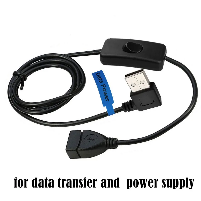 USB2.0 Cable Male to Female On/Off Switch Data Power Extension Cable Up Down Left Right 90 Degree Driving Recorder LED Lamp Fan