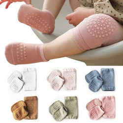 Baby Knee Protection Socks Solid Color Non Slip Socks Children's Crawling Socks Floor Socks Boys and Girls' Knee Protection Set