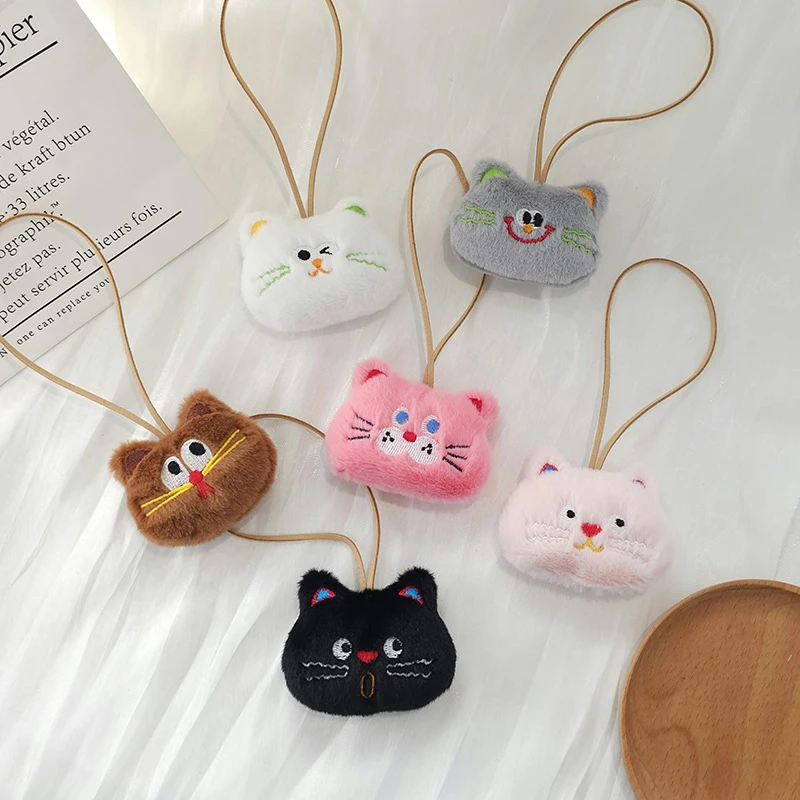 Kawaii Plush Cat Doll Keychain Kindergarten Student Backpack Name Tag Pendant School Bag Hanging Decoration Kid Gifts