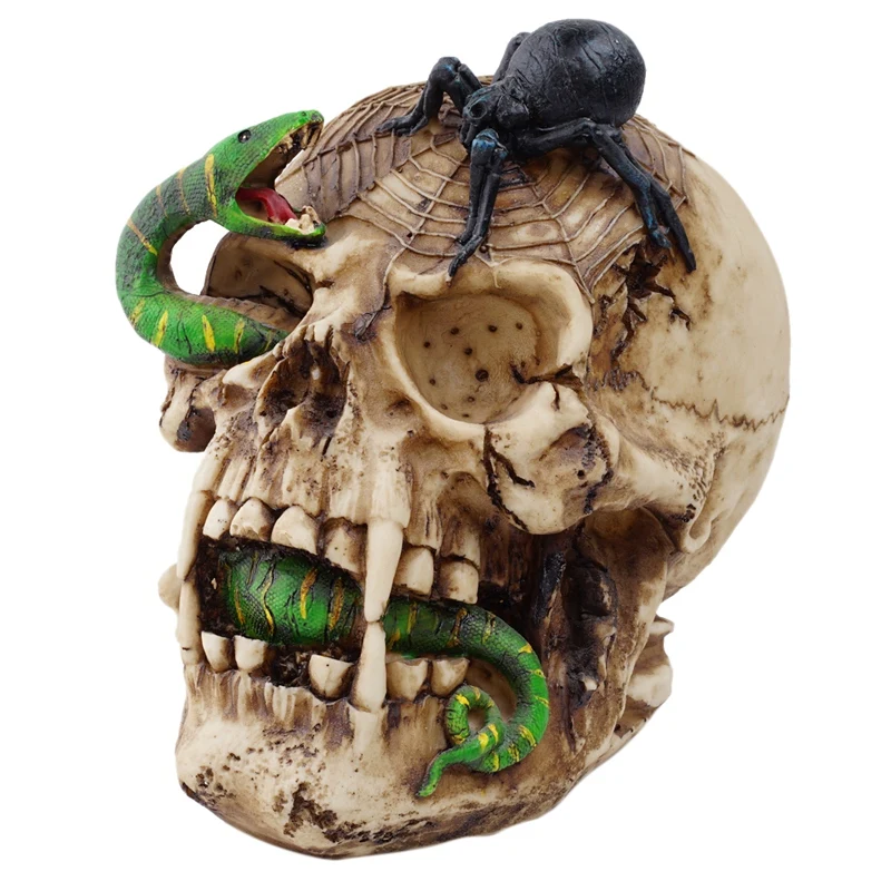 

Snake Animal Skull Model Resin Skull Head Crafts Decoration Decoration Horror Jewelry Resin Mold Halloween Decoration