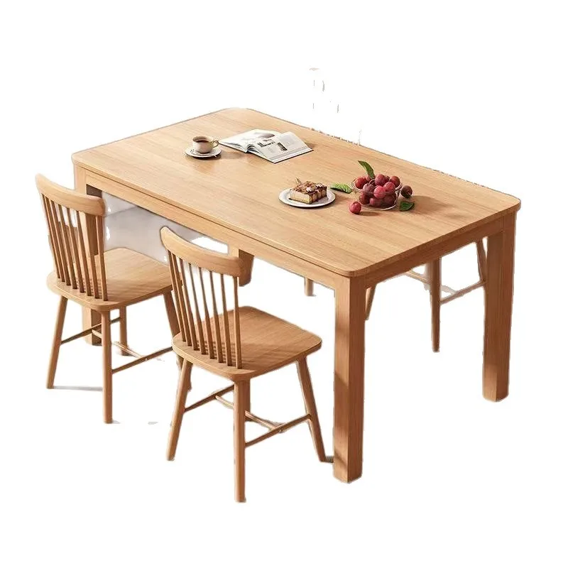 

Nordic all solid wood, dining table household small apartment, dining table and chair combination modern and simple