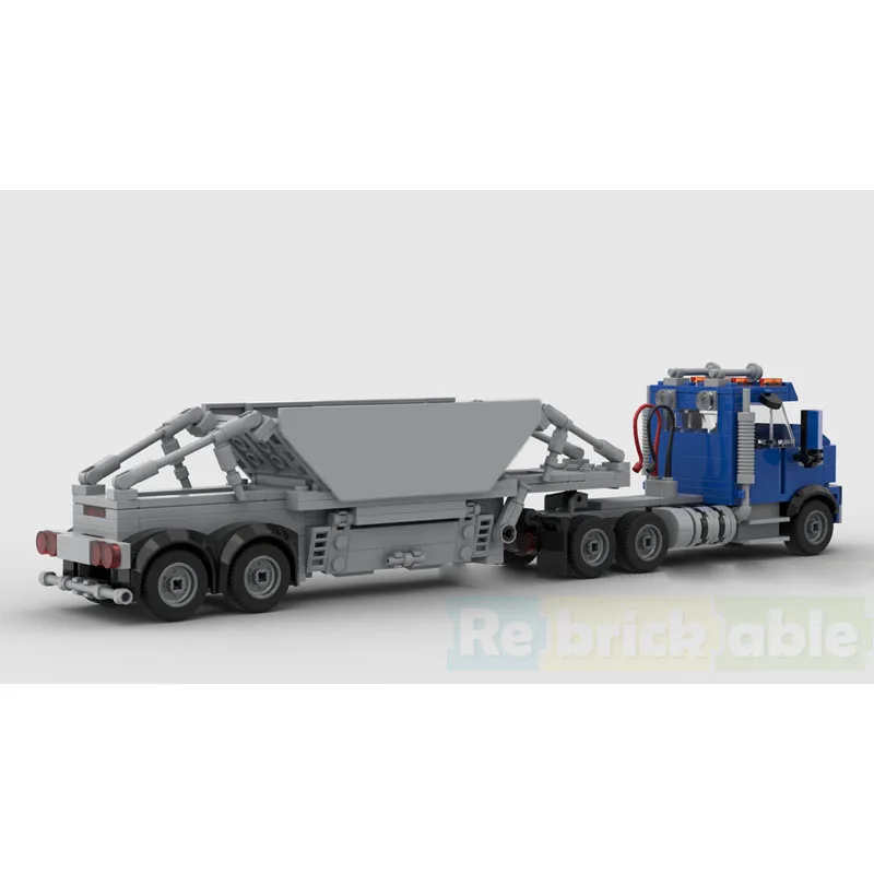 

MOC-256466 Farm Agricultural Tractor with Flatbed Dump Trailer Building Block Model, 499parts, Boys Children's Birthday Toy Gift