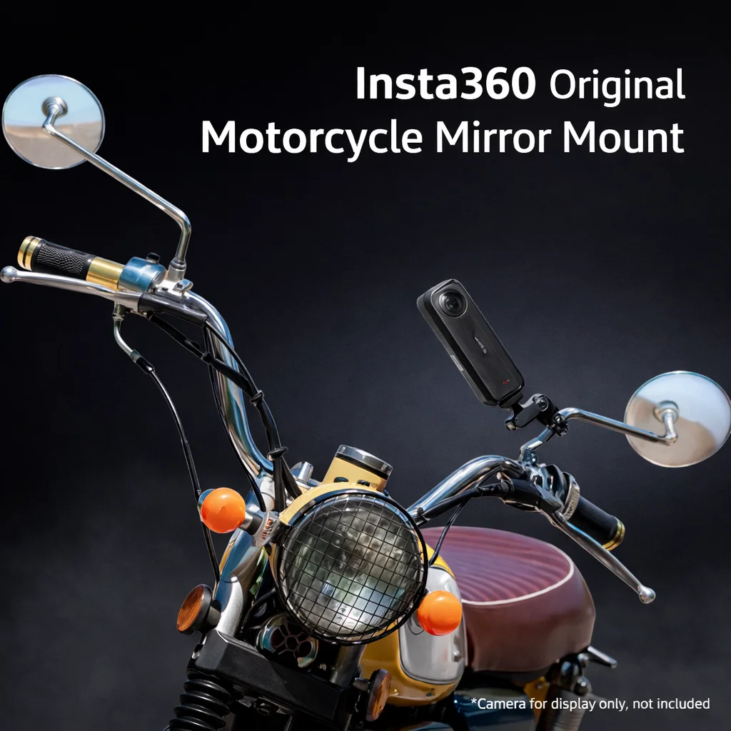 

Insta360 Rearview Mirror Mount for Scooter & E-Bike, 6-15mm Rod Clamp, Adjustable Angle, Official Accessory