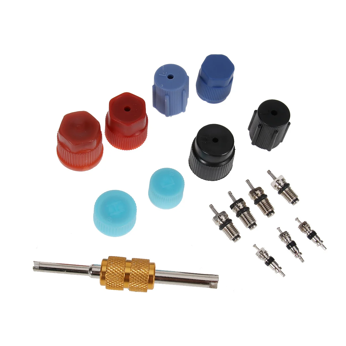 

16 шт. универсальный комплект уплотнений для автомобильного кондиционера, набор инструментов для замены сердечника переменного тока, уплотнительное кольцо высокого и низкого давления, герметичное