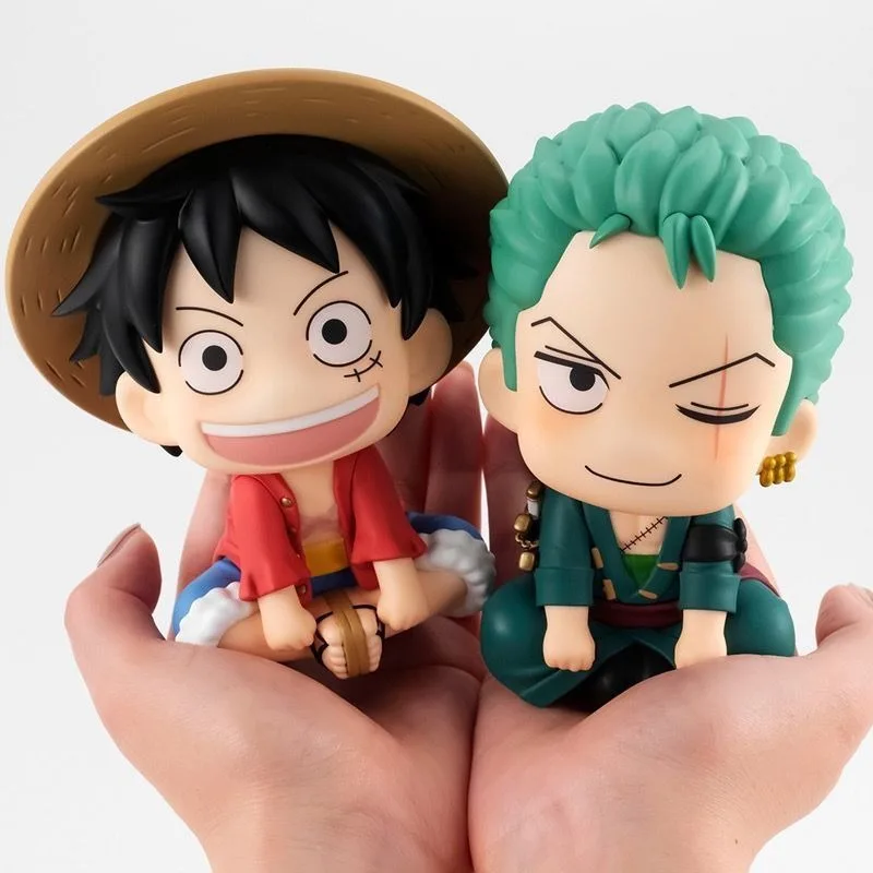 Jeden kawałek Luffy Zoro animacja kreskówka Model figurki Kawaii proste ozdoby dekoracja stołu zabawki dla dzieci prezenty świąteczne