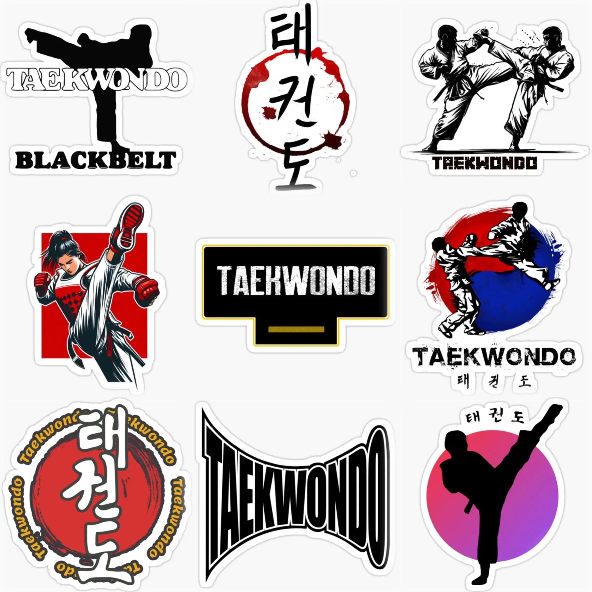

Taekwondo Combat Creative PVC Car Stickers Accessories Bicycle Motorcycle Helmet Window Wall Decal Customizable Size