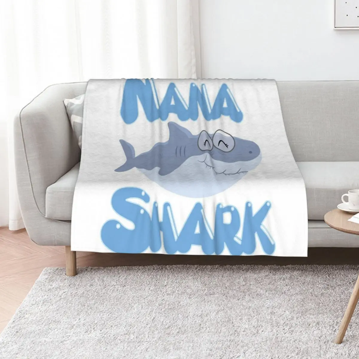 Nana Shark Throw Blanket Cozy Microfiber Throw Blanket for Home Bedroom