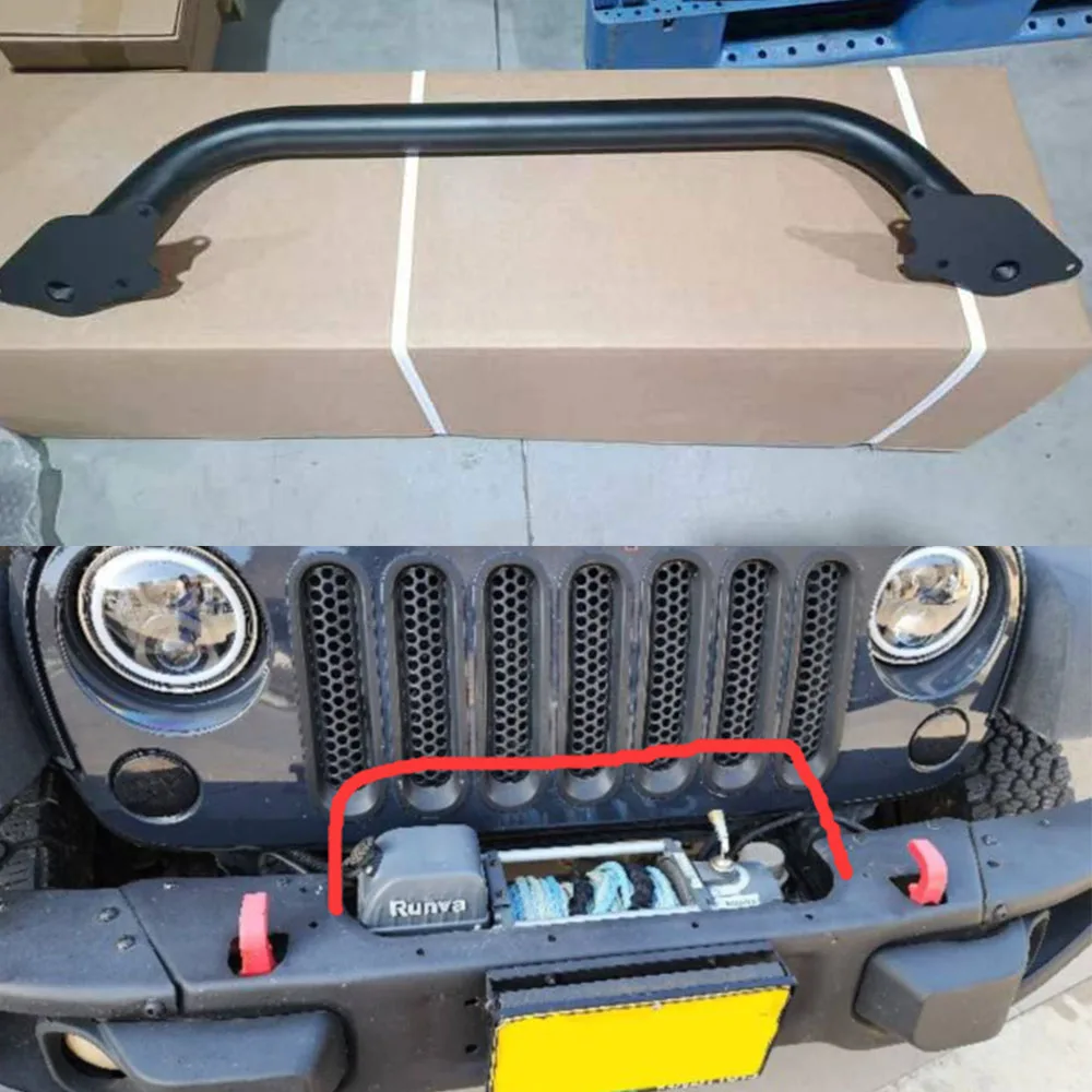 

Для Jeep Wrangler JK 2007-2017 стальной передний бампер на 10-летие Bull Bar J087-9