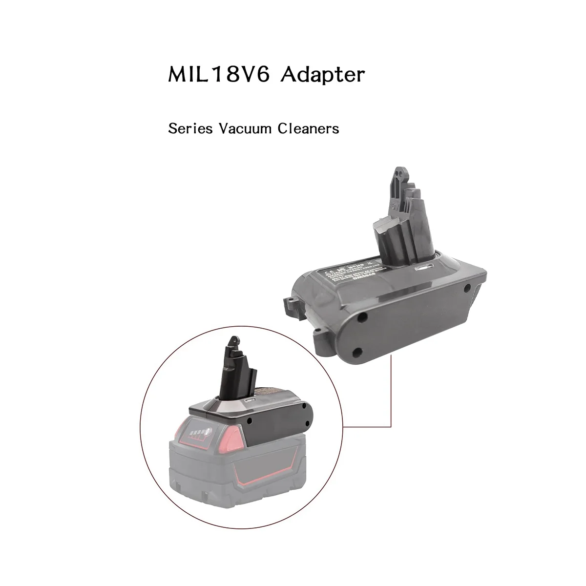 Adaptador convertido de batería para batería de litio de 20 V convertida en reemplazar para aspiradora V6