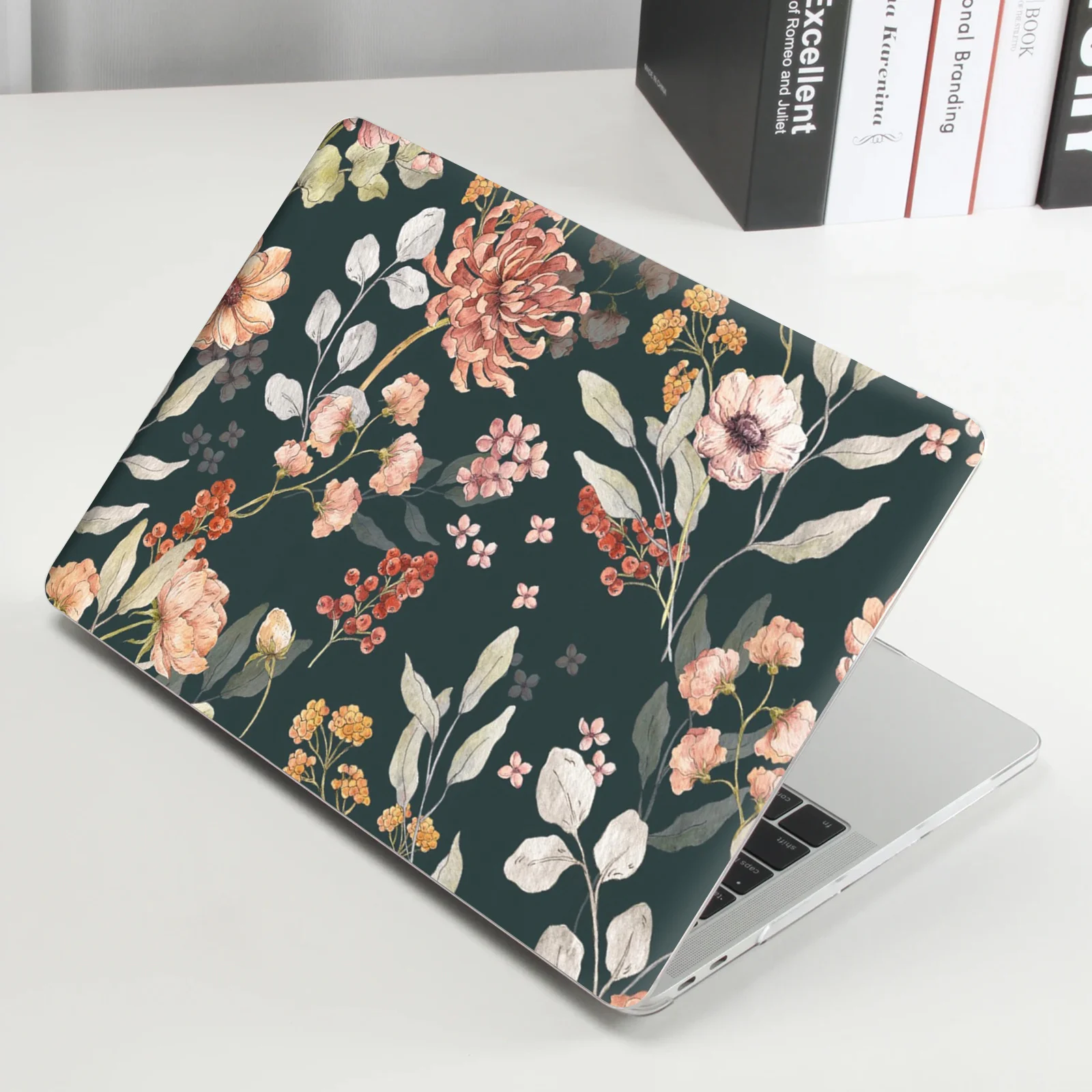 

DIY1 set of 2 A + D side rendering laptop protective film, bright floral style laptop shell film decorative sticker
