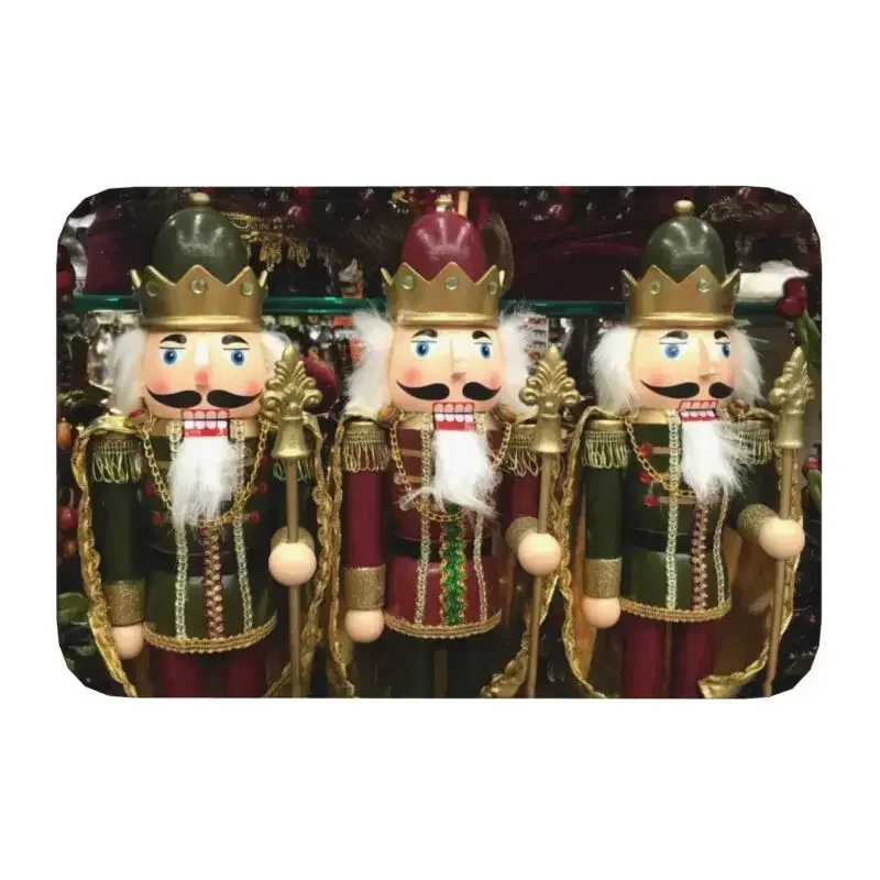 Nutcracker Trio Doormat Anti-Slip Entrance Bath Kitchen Floor Door Mats Nutcrackers Cartoon Toy Soldier Garden Carpet Rug