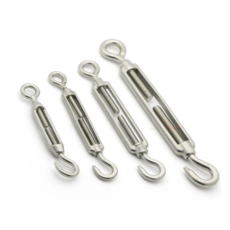 Turnbuckle Bolt Hook Rigging Eye Screw Wire Rope Tensioning Tightener Tight Connector M4/M5/M6/M8 304SS image 3