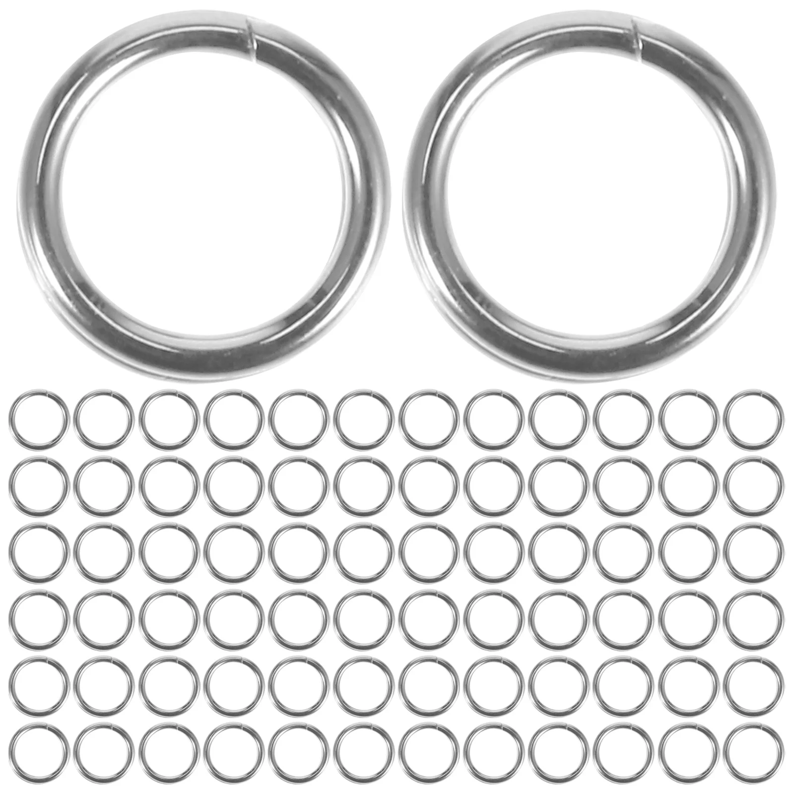 

500Pcs Stainless Steel Split Rings Durable Double Ring Keychain Connector for DIY Jewelry Making Keys Accessories