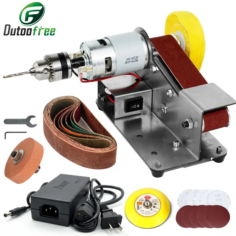 110V-220V775 Motor Polishing Machine Angle Grinding Machine Multi functional Desktop Micro Electric Sanding Belt Machine