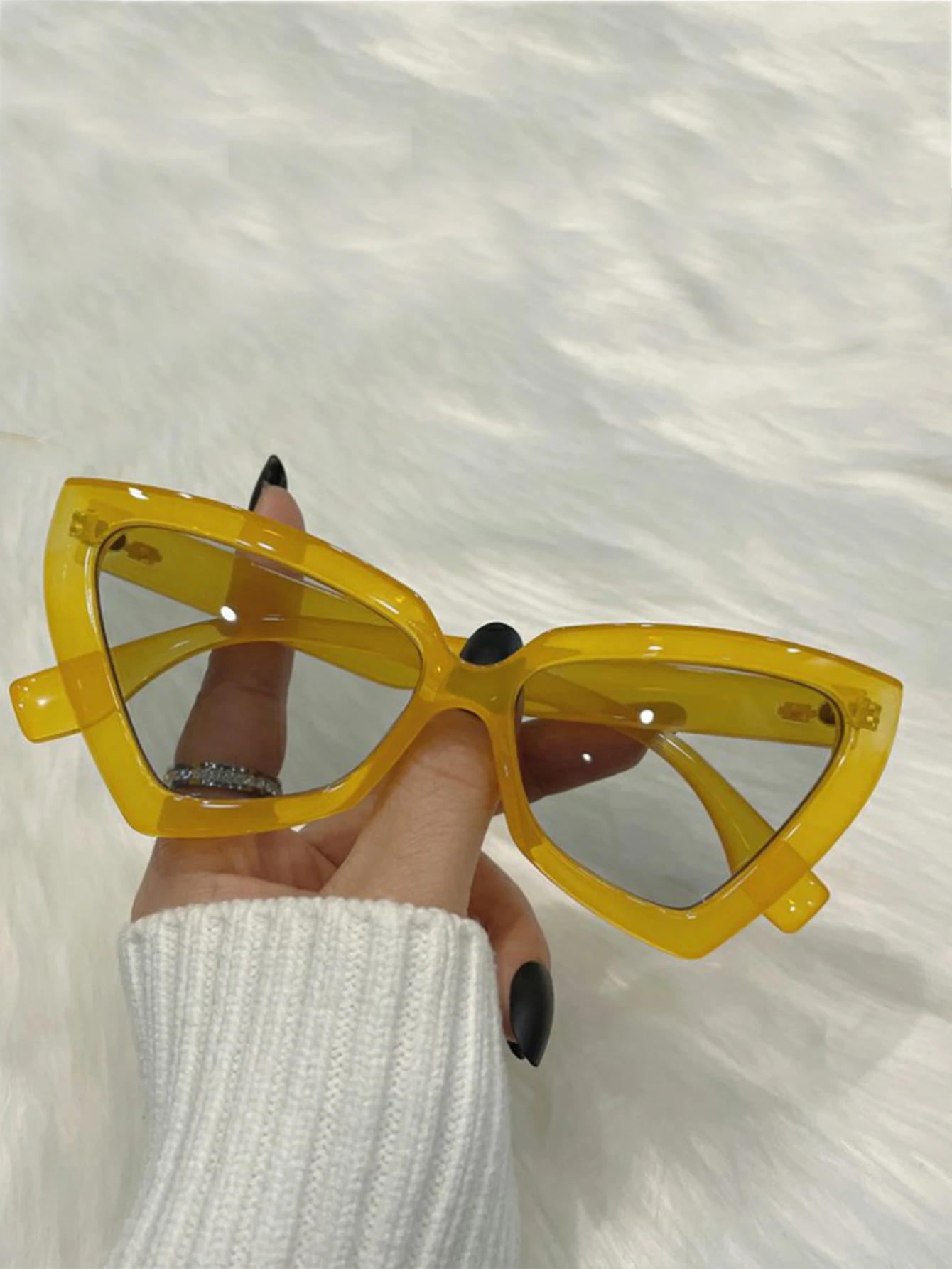 Neue Dreieck Polygon Sonnenbrille Frauen Männer Vintage Gläser Retro Cat Eye Sonnenbrille Weiblich Männlich Brillen Brillen für Sommer – Detail 5