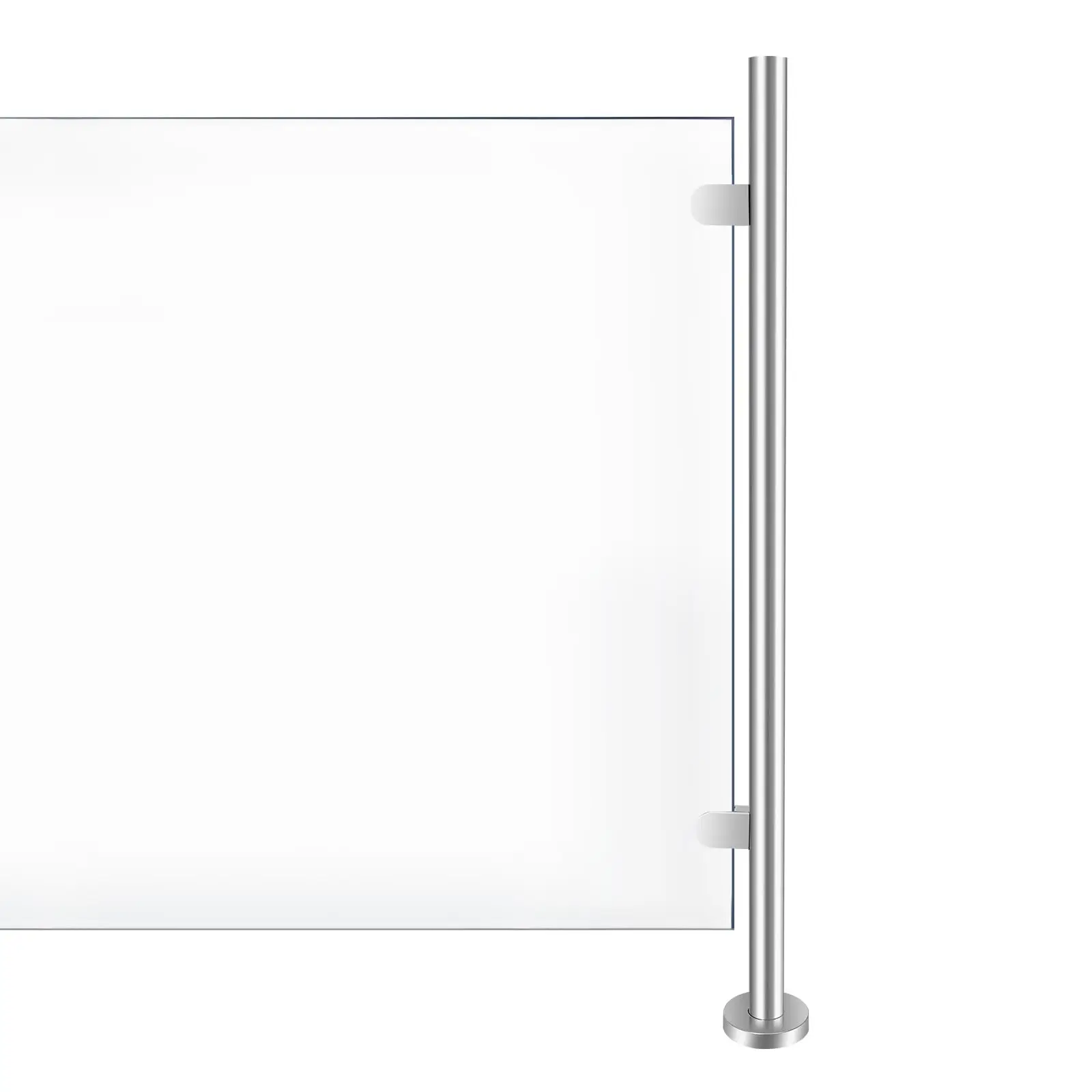 Glass Stair Railing Post System, 90Cm/35.43In Stainless Steel Middle Post Glass Balustrade Railing Post Indoor & Outdoor Guardra