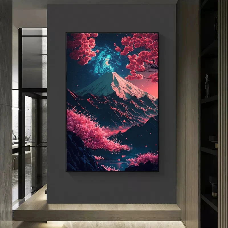 Japanese Nature Neon Art Posters And Prints Canvas Japan Landscape Wall Decorative Painting For Living Room Home Decor Pictures