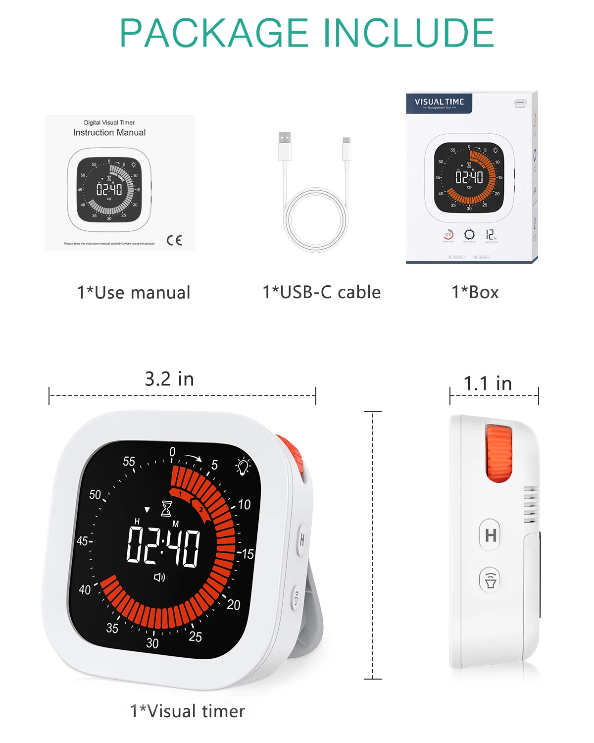 ترقية الموقت البصري القابلة لإعادة الشحن العد التنازلي الرقمي المطبخ أداة إدارة مؤقت الطبخ الميكانيكية للمنزل مكتب المدرسة #6