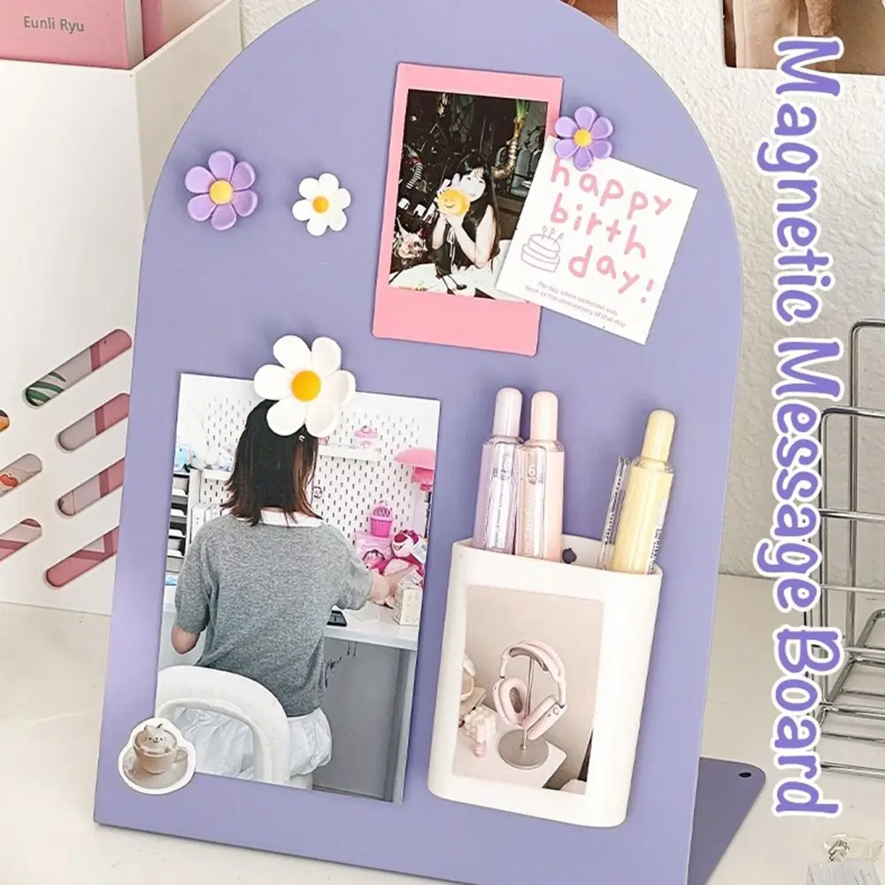 Creative Large Capacity Desktop Message Board Vertical Curved Magnetic Photo Frame Note Board Office Home Desktop Ornament