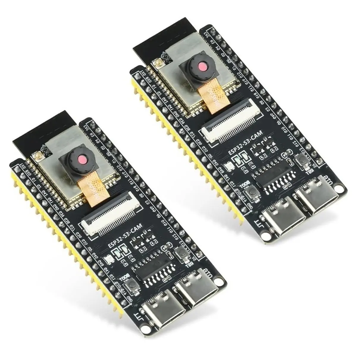 HDL 2Pcs ESP32-S3-CAM Development Board with OV3660 Camera, ESP32-S3-WROOM N16R8 Module with Dual Type-C Interface