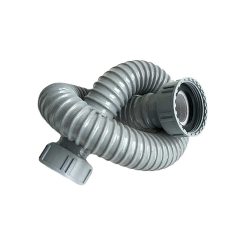 Tubo de drenaje de PVC para agua, cocina, baño, lavabo, fregadero, procesador de aguas residuales, conexión de doble junta, accesorios de drenaje de tubería de 45/60cm