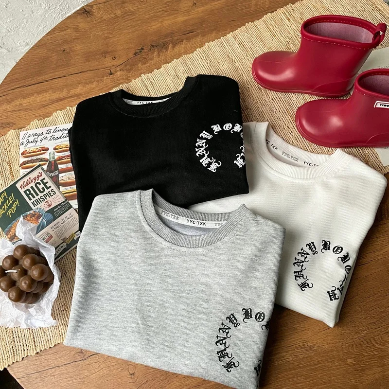 Fashion Baby Girl Boy Cotton Sweatshirt Infant Toddler Child Hoodie Long Sleeve Casual Letter Print Outfit Baby Clothes 1-10Y