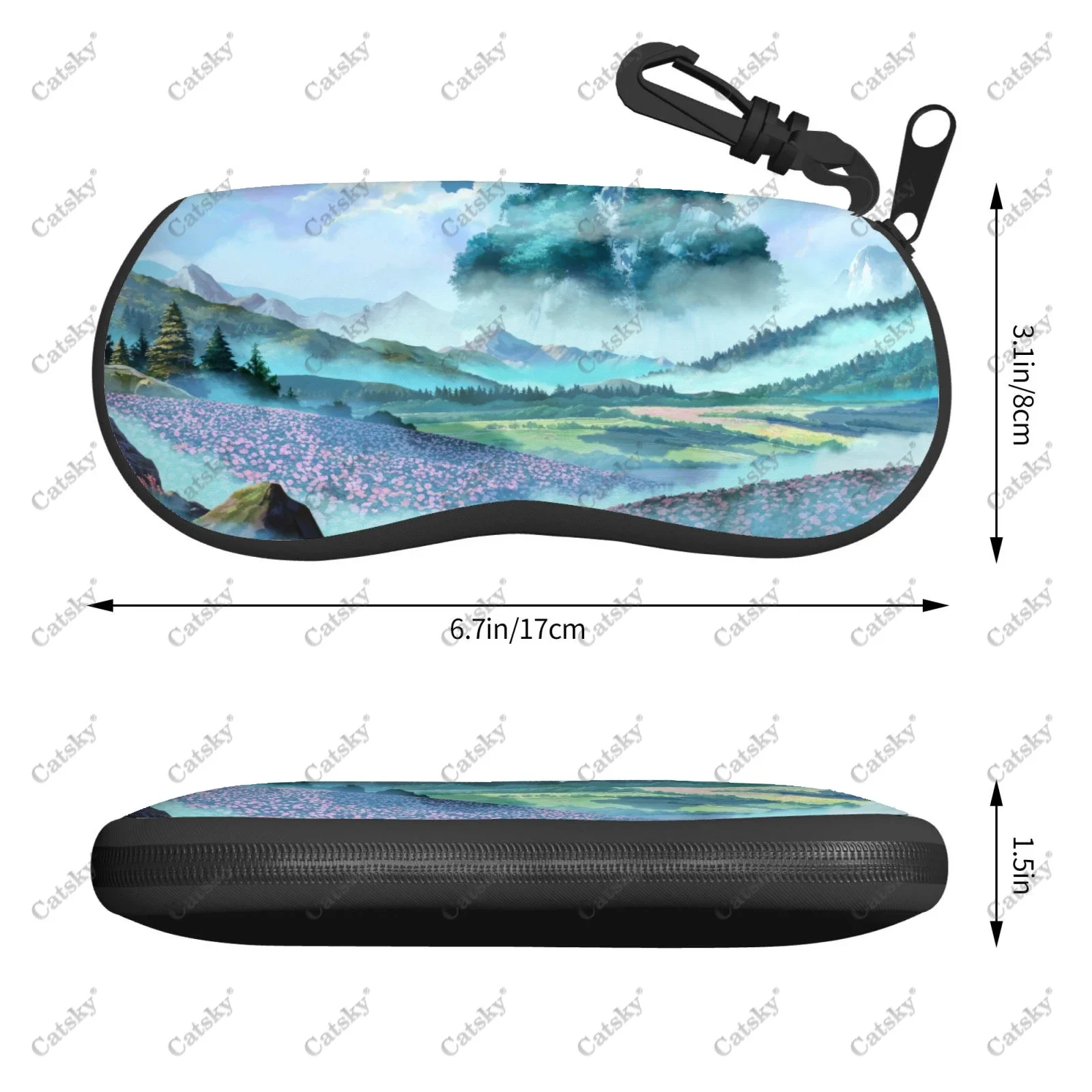 

mountain art landscape Glasses case zipper sunglasses bag travel printed soft shell storage glasses case men women Glasses case