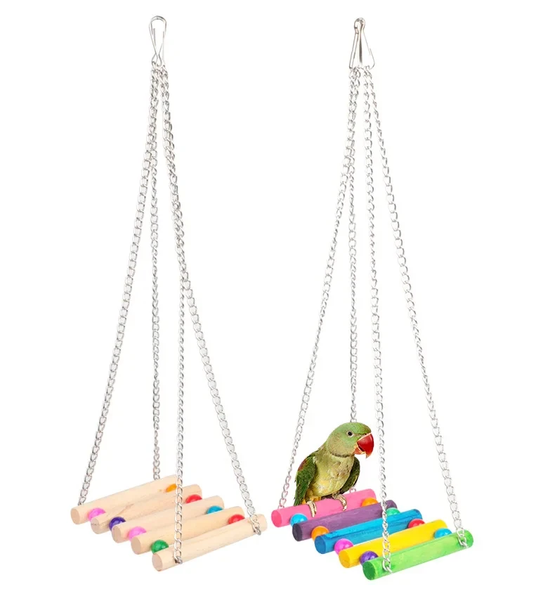 Parrot Toys Pet Bird Cage Swing Hammock Small Birds Chewing Toys for Parakeets Cockatiel Conures Finches Budgie Macaws Love Bird