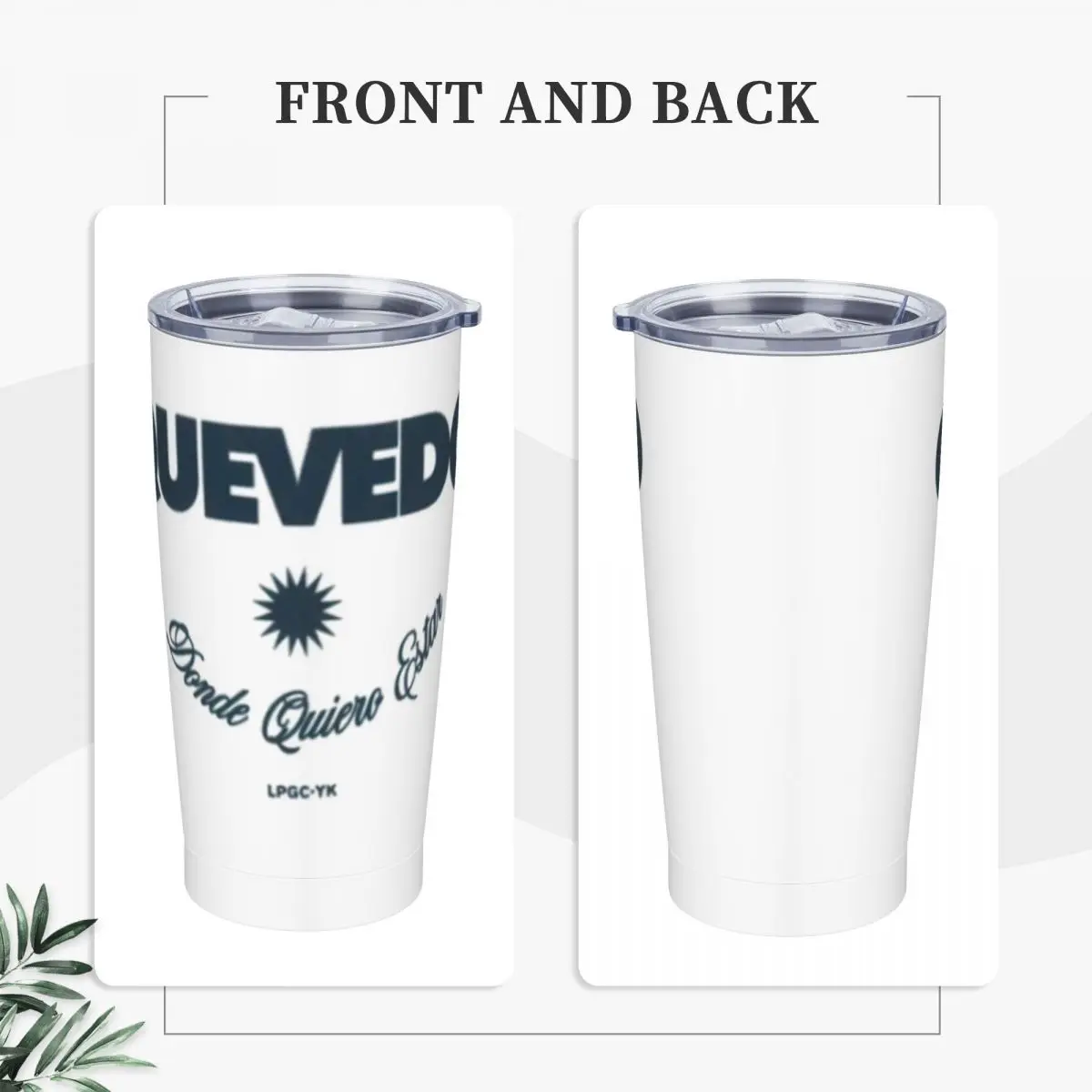 Quevedo Music Album Tumbler Singer Hot Drinks Water Bottle With Straws and Lid Stainless Steel Thermal Mug Camping Mugs Cup