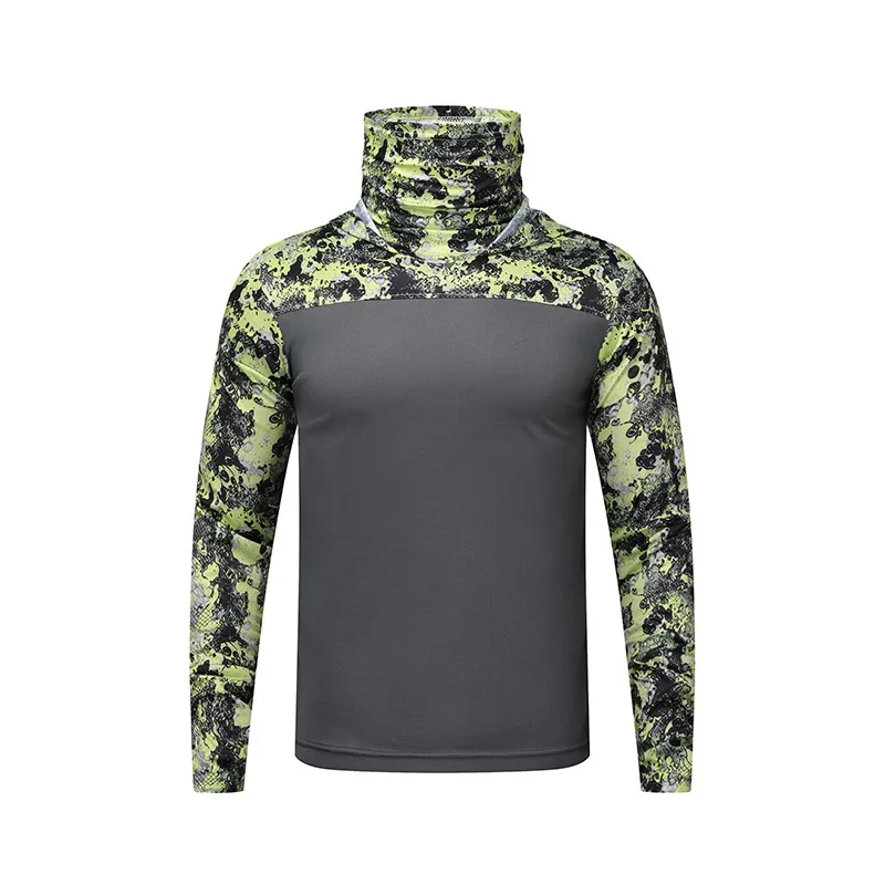 Verão masculino e feminino protetor solar roupas de pesca solta tamanho grande fino casual secagem rápida gelo seda camuflagem protetor solar jaqueta